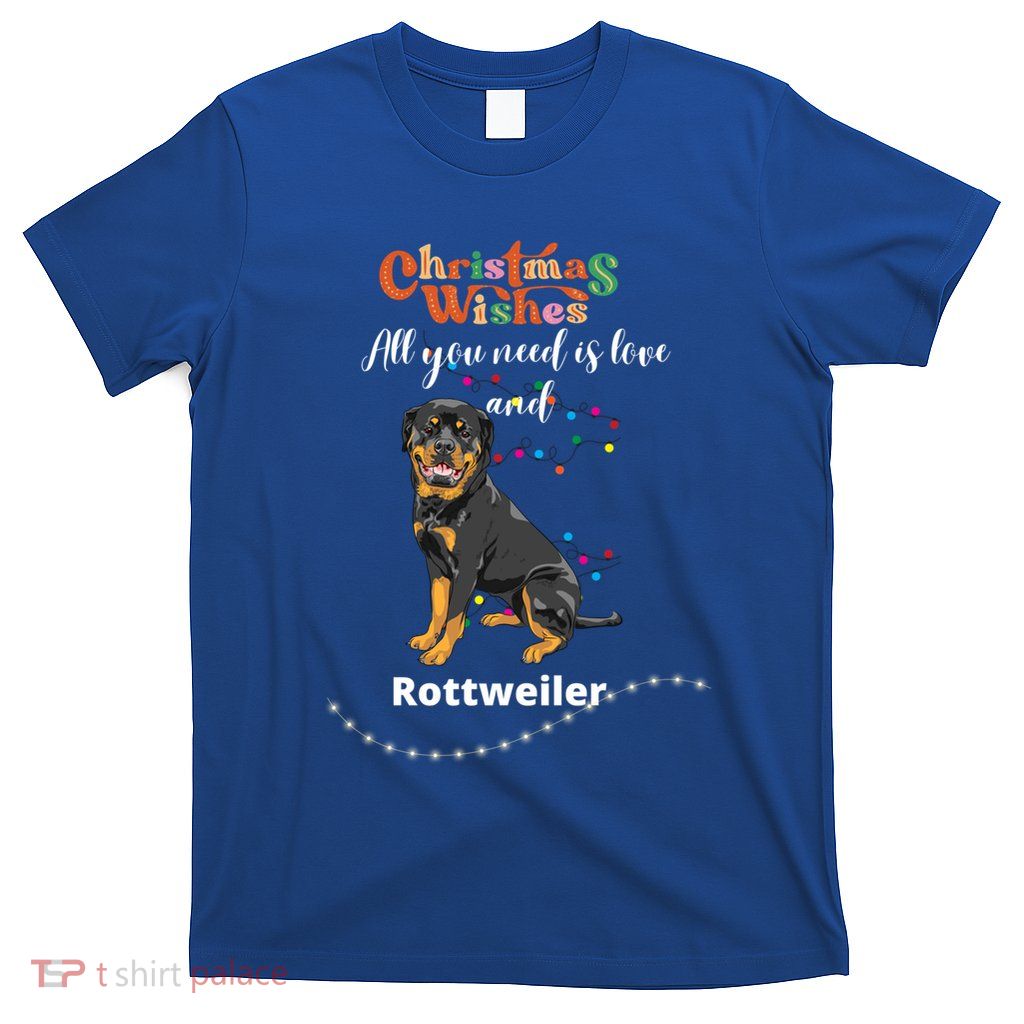 Dog Lovers' Christmas Wishes Rottweiler Xmas Greetings Gift T-Shirt