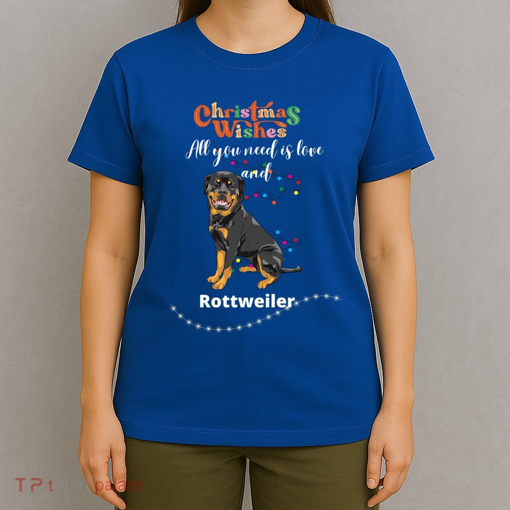Dog Lovers' Christmas Wishes Rottweiler Xmas Greetings Gift T-Shirt