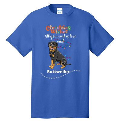 Dog Lovers' Christmas Wishes Rottweiler Xmas Greetings Gift Tall T-Shirt