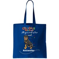 Dog Lovers' Christmas Wishes Rottweiler Xmas Greetings Gift Tote Bag