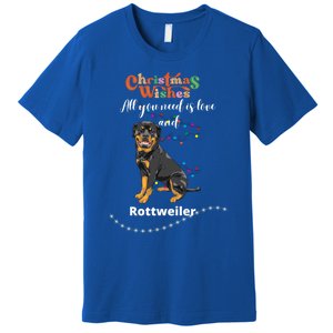 Dog Lovers' Christmas Wishes Rottweiler Xmas Greetings Gift Premium T-Shirt