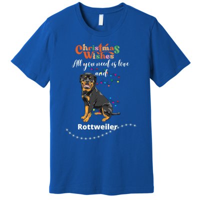 Dog Lovers' Christmas Wishes Rottweiler Xmas Greetings Gift Premium T-Shirt