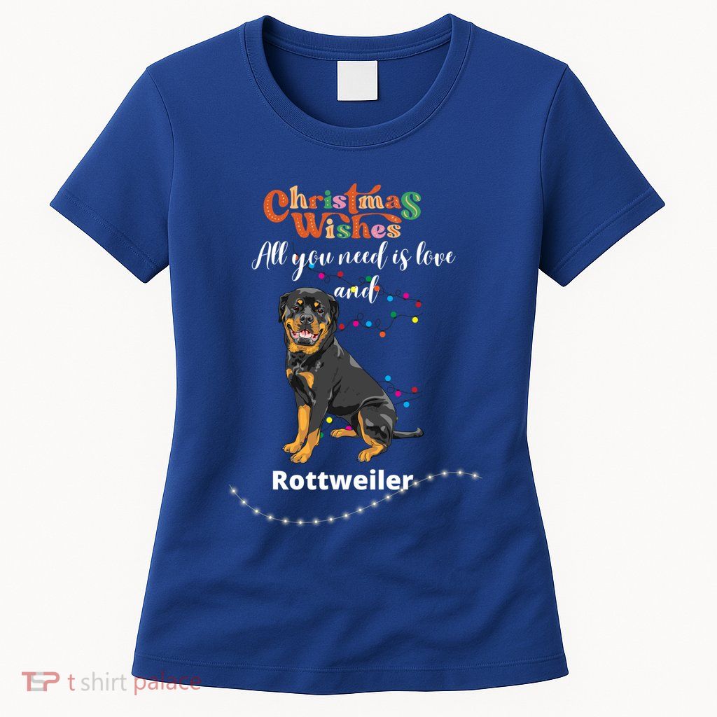 Dog Lovers' Christmas Wishes Rottweiler Xmas Greetings Gift Womens T-Shirt