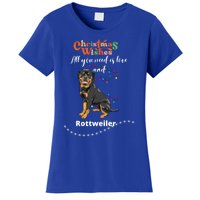 Dog Lovers' Christmas Wishes Rottweiler Xmas Greetings Gift Women's T-Shirt