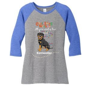 Dog Lovers' Christmas Wishes Rottweiler Xmas Greetings Gift Women's Tri-Blend 3/4-Sleeve Raglan Shirt