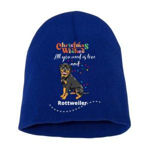 Dog Lovers' Christmas Wishes Rottweiler Xmas Greetings Gift Short Acrylic Beanie