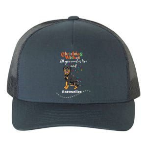 Dog Lovers' Christmas Wishes Rottweiler Xmas Greetings Gift Yupoong Adult 5-Panel Trucker Hat