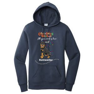 Dog Lovers' Christmas Wishes Rottweiler Xmas Greetings Gift Women's Pullover Hoodie