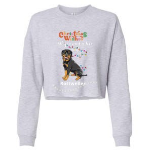 Dog Lovers' Christmas Wishes Rottweiler Xmas Greetings Gift Cropped Pullover Crew