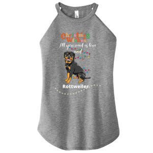 Dog Lovers' Christmas Wishes Rottweiler Xmas Greetings Gift Women's Perfect Tri Rocker Tank