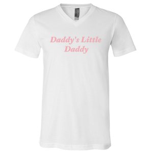 Daddy's Little Daddy Funny V-Neck T-Shirt