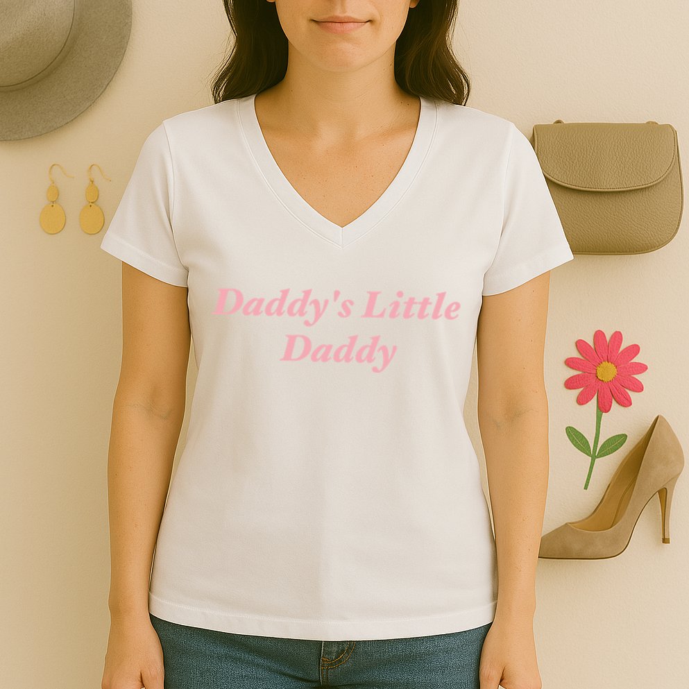 Daddy's Little Daddy Funny Women's V-Neck T-Shirt