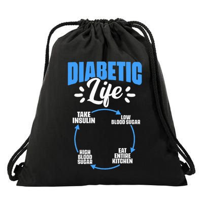 Diabetic Life Diabetes Warrior Diabetes Awareness Drawstring Bag