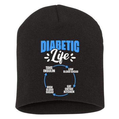 Diabetic Life Diabetes Warrior Diabetes Awareness Short Acrylic Beanie