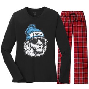 Detroit Lovers Detroit Idea Women's Long Sleeve Flannel Pajama Set 