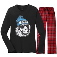 Detroit Lovers Detroit Idea Women's Long Sleeve Flannel Pajama Set 