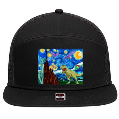 Dinosaur Lover Dinosaur Art T Rex Art Dinosaur 7 Panel Mesh Trucker Snapback Hat