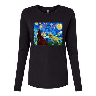 Dinosaur Lover Dinosaur Art T Rex Art Dinosaur Womens Cotton Relaxed Long Sleeve T-Shirt