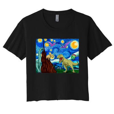 Dinosaur Lover Dinosaur Art T Rex Art Dinosaur Women's Crop Top Tee