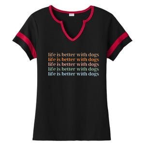 Dog Lover Ladies Halftime Notch Neck Tee