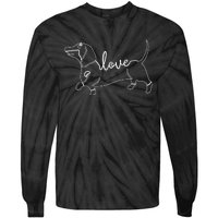 Dachshund Love Doxie Wiener Dog & Puppy Tie-Dye Long Sleeve Shirt