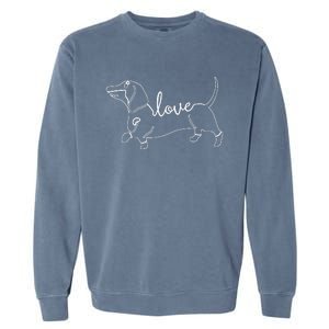 Dachshund Love Doxie Wiener Dog & Puppy Garment-Dyed Sweatshirt