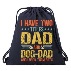 Dog Lover Dad Funny Puppy Father Quote Fathers Day Saying Drawstring Bag