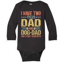 Dog Lover Dad Funny Puppy Father Baby Long Sleeve Bodysuit