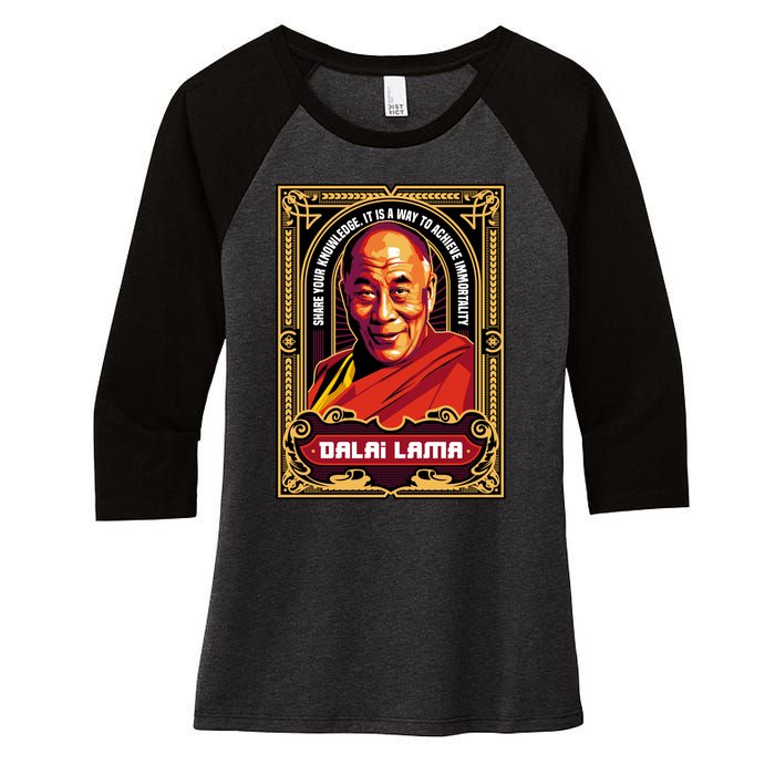 DALAI LAMA Women's Tri-Blend 3/4-Sleeve Raglan Shirt