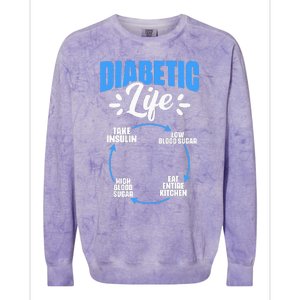 Diabetic Life Diabetes Warrior Diabetes Awareness Colorblast Crewneck Sweatshirt