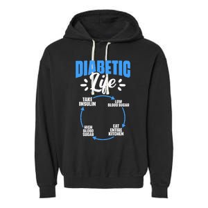 Diabetic Life Diabetes Warrior Diabetes Awareness Garment-Dyed Fleece Hoodie