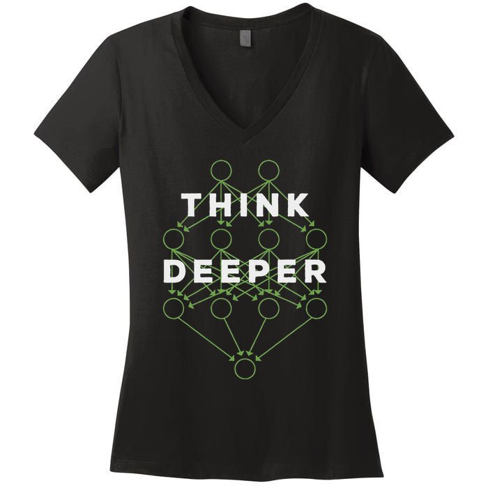 Deep Learning Data Scientist Gift Ai Developer Women's V-Neck T-Shirt
