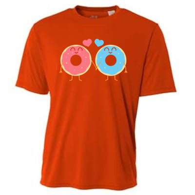 Donuts Love Doughnut Couple Valentine's Day Gift Cooling Performance Crew T-Shirt