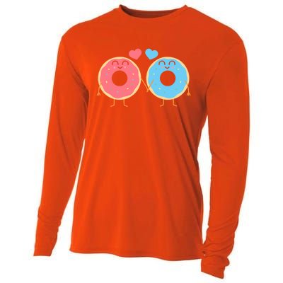 Donuts Love Doughnut Couple Valentine's Day Gift Cooling Performance Long Sleeve Crew