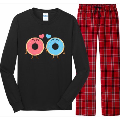 Donuts Love Doughnut Couple Valentine's Day Gift Long Sleeve Pajama Set