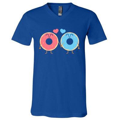 Donuts Love Doughnut Couple Valentine's Day Gift V-Neck T-Shirt