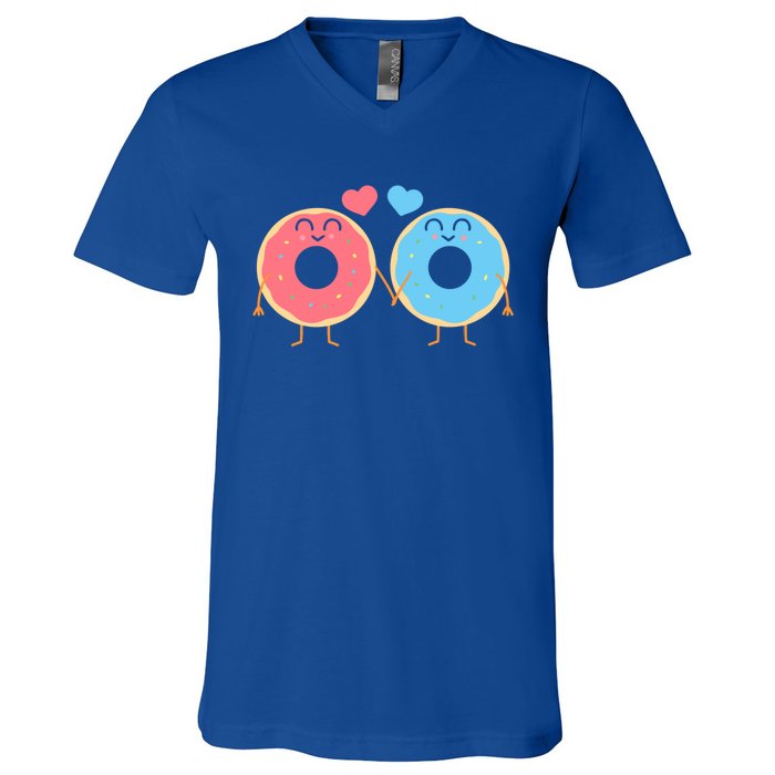 Donuts Love Doughnut Couple Valentine's Day Gift V-Neck T-Shirt