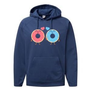 Donuts Love Doughnut Couple Valentine's Day Gift Performance Fleece Hoodie