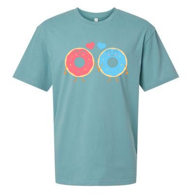 Donuts Love Doughnut Couple Valentine's Day Gift Sueded Cloud Jersey T-Shirt