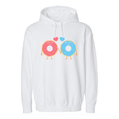 Donuts Love Doughnut Couple Valentine's Day Gift Garment-Dyed Fleece Hoodie