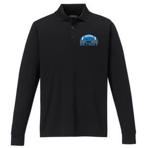 Detroit Lovers Detroit Souvenir Detroit Retro Performance Long Sleeve Polo