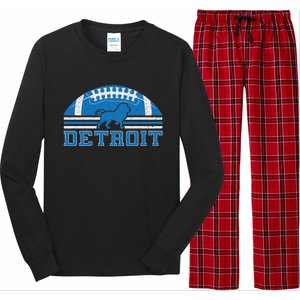 Detroit Lovers Detroit Souvenir Detroit Retro Long Sleeve Pajama Set