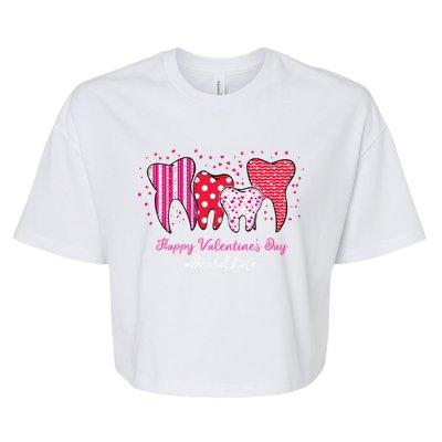 Dental Life Dentist Funny Tooth Happy Valentine's Day Gift Bella+Canvas Jersey Crop Tee