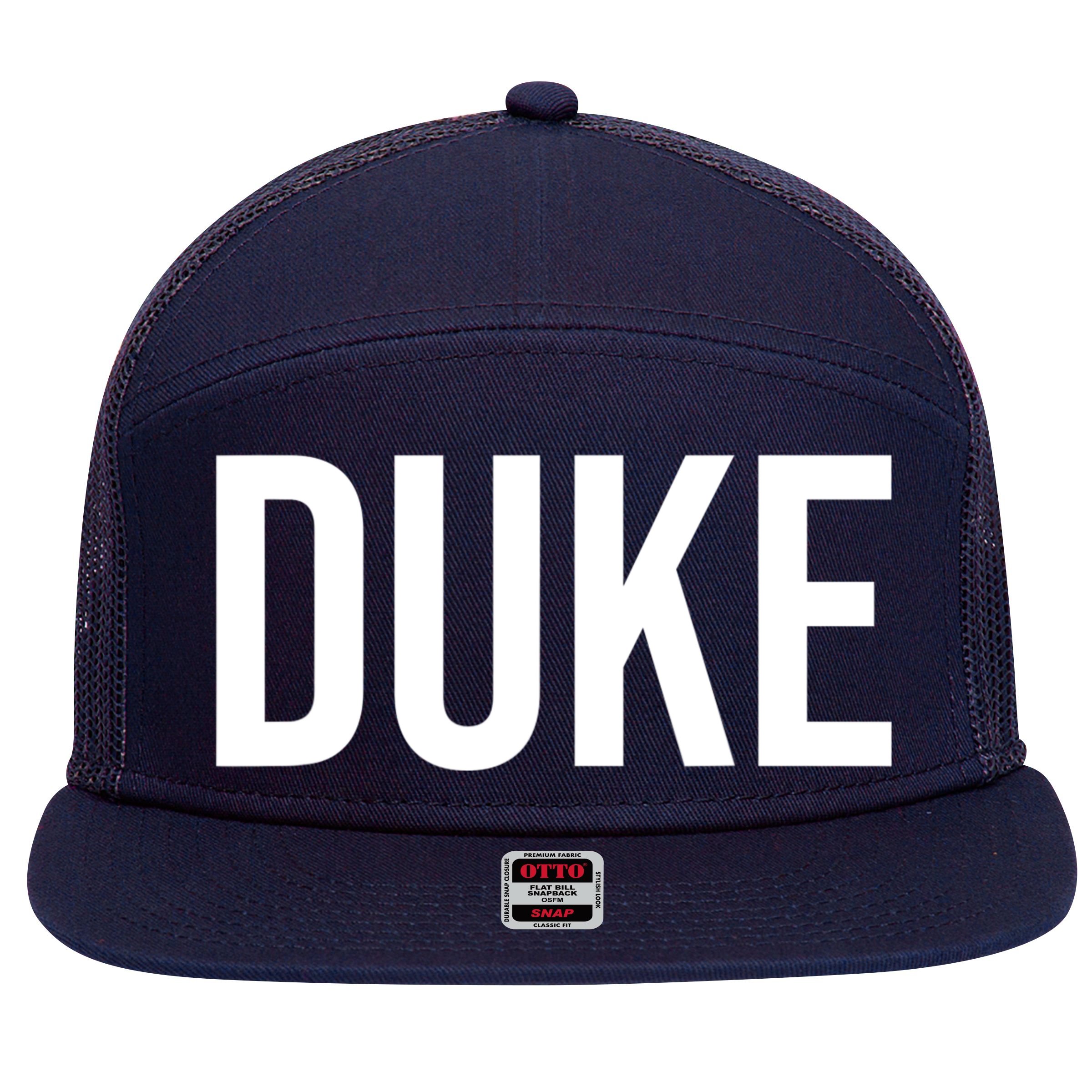 Duke Logo 7 Panel Mesh Trucker Snapback Hat