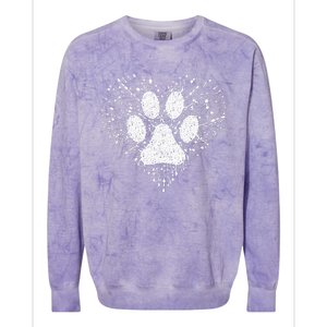 Dog Lover Dog Mom Dad Creative Heart Dog Paw Print Colorblast Crewneck Sweatshirt