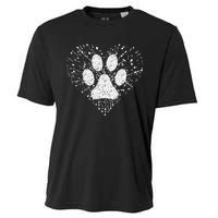 Dog Lover Dog Mom Dad Creative Heart Dog Paw Print Cooling Performance Crew T-Shirt