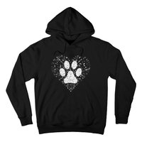 Dog Lover Dog Mom Dad Creative Heart Dog Paw Print Hoodie