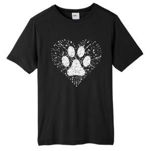 Dog Lover Dog Mom Dad Creative Heart Dog Paw Print Tall Fusion ChromaSoft Performance T-Shirt