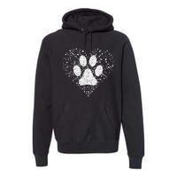 Dog Lover Dog Mom Dad Creative Heart Dog Paw Print Premium Hoodie