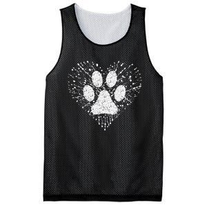 Dog Lover Dog Mom Dad Creative Heart Dog Paw Print Mesh Reversible Basketball Jersey Tank